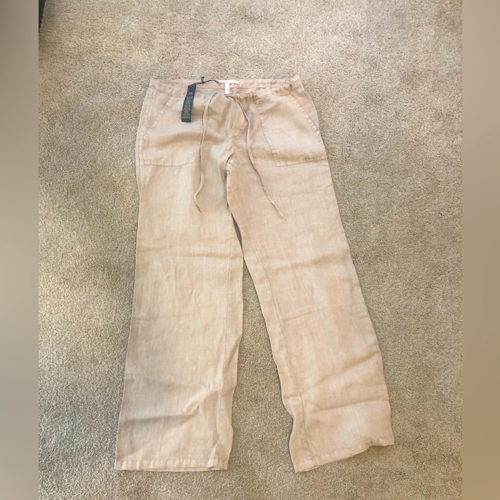 Tan linen pants